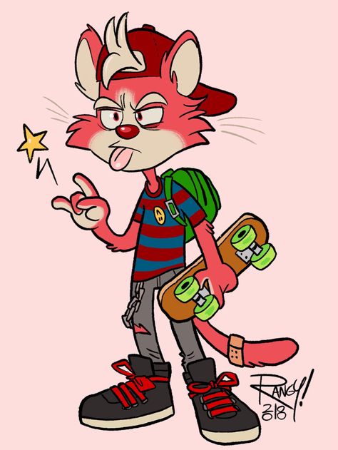 Skater Cartoon, Zoo Cartoon, Punk Cartoon, Animal Cartoons, Pencil Artwork, Cartoon Mascot, Colored Pencil Artwork, Oc Ideas, Illustration Character Design