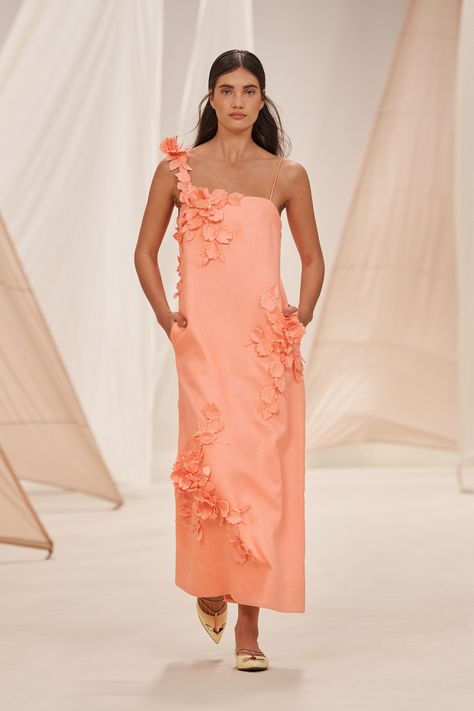 Zimmermann Resort 2023 Collection | Vogue Zimmermann Resort, Resort 23, Resort 2023, Breezy Dress, Linen Midi Dress, Minimal Outfit, High Tide, Orange Dress, White Mini Dress