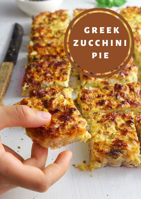 Zucchini Pie Crustless, Greek Zucchini Pie, Zucchini Quiche Crustless, Things To Make With Zucchini, Pies For Dinner, Crustless Zucchini Pie, Zucchini Flatbread, Courgette Recipe, Zucchini Pie Recipes