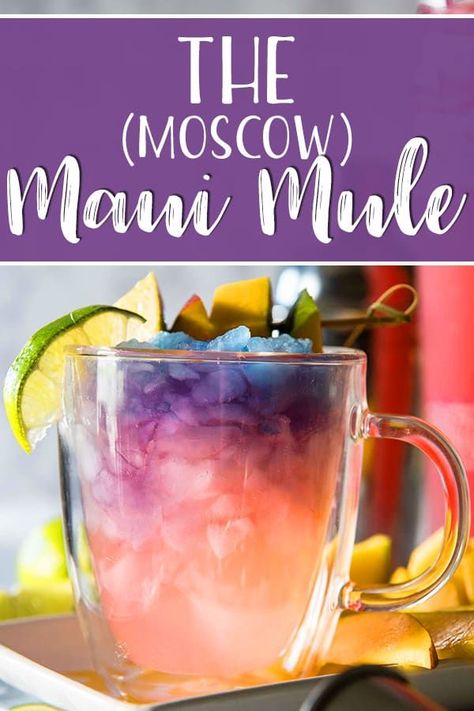 The Maui Mule puts a tropical twist on the classic cocktail! Trade out your typical vodka for something a little more pink, and your drink will be as gorgeous as a Hawaiian sunset! Vodka Cocktails Easy, Spicy Cocktail, Mule Cocktail, Alcholic Drinks, Beach Cocktails, Hawaiian Sunset, Jungle Juice, Tropical Twist, Classic Cocktail