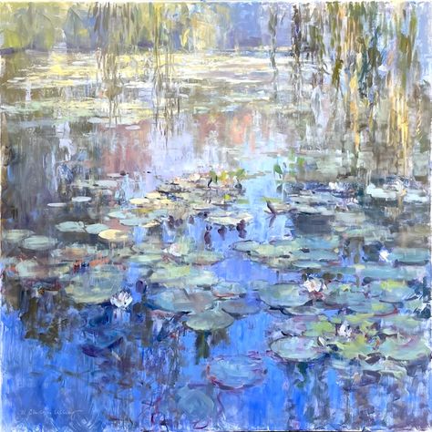 Christine Lashley Fine Art Oil Painters, Cool Landscapes, Artist Websites, Water Lilies, The Bridge, Lily Pads, American Artists, Floral Painting, Art Pictures