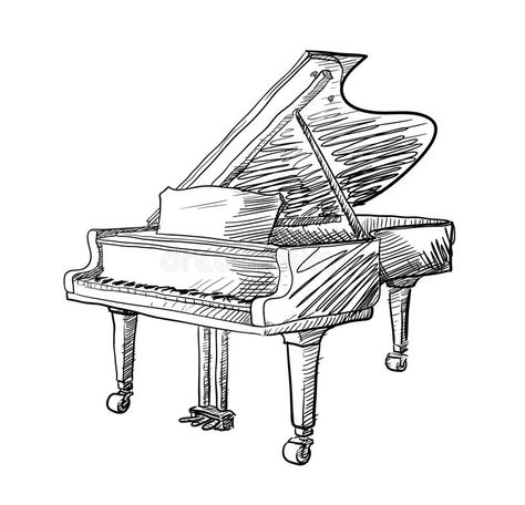 Piano Tattoo Designs, Piano Doodle, Piano Tattoos, Piano Illustration, Piano Tattoo, Musical Instruments Drawing, Doodle A, Vector Doodle, Piano Art