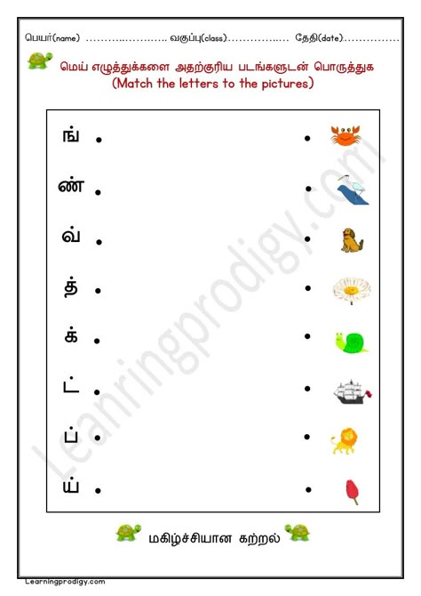 👉Once the kids are familiar with the letter and the words, you can test them on word recognition.
👉This worksheet is based recognizing skills.
👉Starting letter is giving, kids have to match to the picture(name) beginning with that letter. Tamil Words For Kids, Tamil Worksheets For Kindergarten, Tamil Alphabet Chart, One Letter Words, Worksheet For Kindergarten, Alphabet Chart, Matching Worksheets, Alphabet Charts, Letter N Words