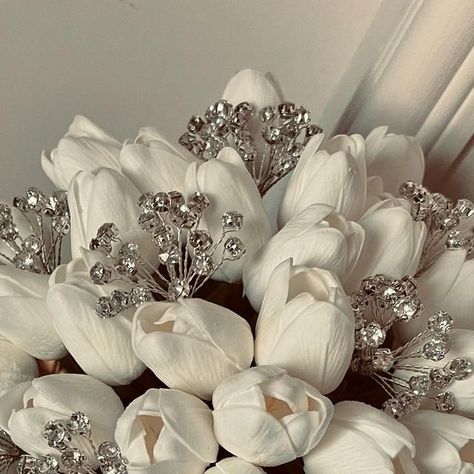 Crystal Wedding Bouquet, Royal Bouquet, Elegant Bridal Bouquets, Egyptian Wedding, White Flower Bouquet, Tulip Bouquet, White Bouquet, Wedding Mood Board, Wedding Mood