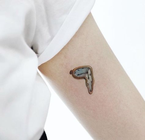 Discreet Tattoos, Dainty Tattoos, Little Tattoos, Simplistic Tattoos, Salvador Dali, Minimal Tattoo, Line Tattoos, Creative Tattoos, Piercing Tattoo