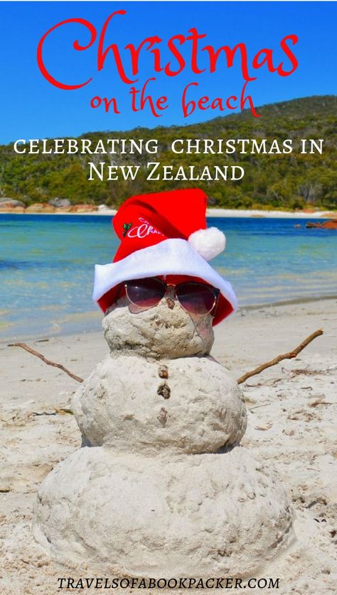 Read about Christmas in the sun and how Christmas is celebrated Down-Under. All the exciting things about Christmas on the beach in New Zealand! #christmas #newzealand #nz #beach Kiwi Christmas New Zealand, Guatemala Outfits, Kiwiana Christmas, Pharmacy Christmas, Nz Christmas, Christmas On The Beach, Kiwi Christmas, Nz Beach, Christmas At The Beach