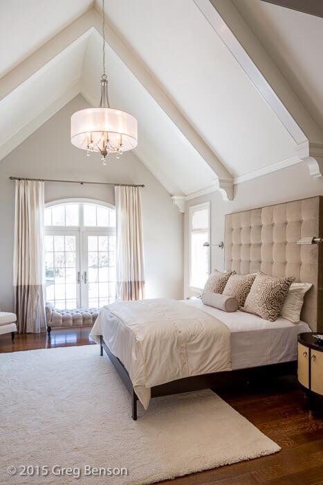 Master Bedroom Beam In Bedroom Ceiling, Windows For Cathedral Ceilings, Vaulted Ceiling Master Suite, Peaked Ceiling Bedroom, Vaulted Ceiling Bedroom Master Suite, Vaulted Bedroom Ceiling, Bedroom With Cathedral Ceiling, Cathedral Ceiling Bedroom, Raised Ceiling