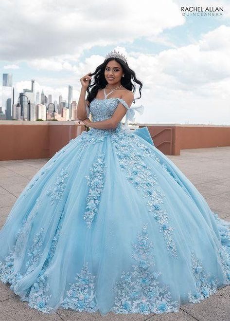 Luxurious Sky Blue Quinceanera Dress Light Blue Quince Dress With Butterflies, Frozen Theme Quinceanera, Light Blue Quinceanera Dresses Cinderella, Periwinkle Quinceanera Dress, Dresses For A Quince, Summer Quinceanera Dresses, Quinceanera Dresses Light Blue, Burgundy Quince Dresses, Sweet 16 Dresses Blue