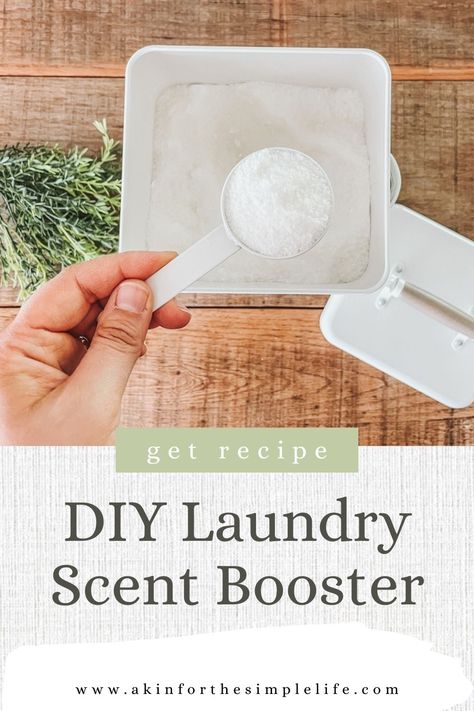 scoop filled with DIY laundry scent booster held up in front of container In Wash Scent Booster Diy, Laundry Booster Diy, Laundry Scent Booster Diy, Scent Booster Diy, Diy Laundry Booster, Diy Cleaning Cloths, Diy Laundry Scent Booster, Diy Laundry Scent, Scent Booster Laundry