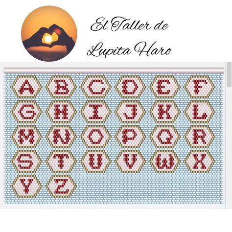 DIY Letras en Brickstitch Ahora... - El Taller de Lupita Haro | Facebook Miyuki Beads Pattern Brick Stitch, Beads Jewelry Making Tutorials, Miyuki Beads Pattern, Seed Bead Jewelry Patterns, Beadwork Tutorial, Bracelets Handmade Diy, Brick Stitch Earrings, Brick Stitch Pattern, Diy Bracelets Patterns