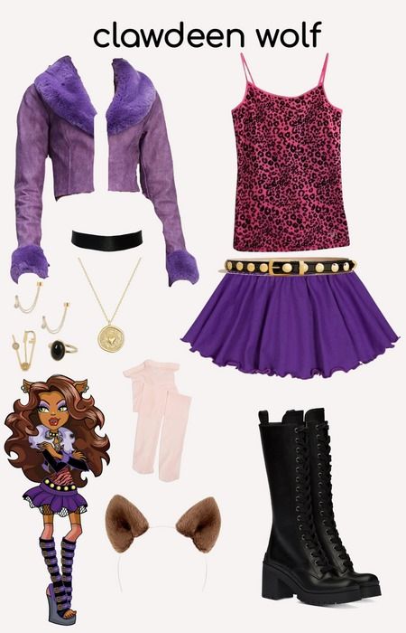 clawdeen wolf halloween costume Outfit | ShopLook Clawdeen Wolf Costume Diy, Clawdeen Wolf Costume Aesthetic, Clawdeen Wolf Outfit Inspiration, Clawdeen Wolf Outfit, Clawdeen Wolf Wig, Monster High Clawdeen Wolf Costume, Clawdeen Wolf Costume, Wolf Costume Diy, Wolf Halloween Costume