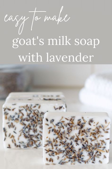 This easy goat milk soap recipe uses a melt-and-pour goat milk soap base, shea butter, and essential oils. This is an excellent recipe for first-time soap making. https://nourishandnestle.com/goat-milk-soap-recipe-quick-and-easy/ Easy Goat Milk Soap Recipe, Goat Milk Soap Benefits, Diy Goat Milk Soap, Goat Milk Soap Base, Breastmilk Soap, Goat Milk Soap Recipe, Milk Soap Recipe, Goat Milk Recipes, Goats Milk Soap Base