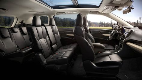 Midsized SUVs Roomiest, Most Comfortable Interior - Consumer Reports Subaru Ascent Interior, Family Car Interior, Subaru Accent, Spain Houses, Family Cars Suv, Subaru Ascent, 3rd Row Suv, Family Cars, Family Suv