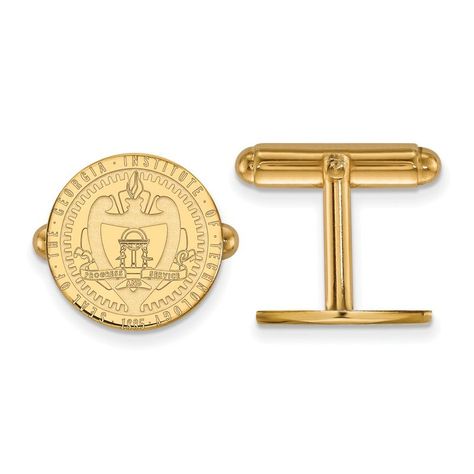 Show Your School Spirit With This Pair Of Georgia Institute Of Technology Cuff Links. They Are Created From 14k Yellow Gold And Measures 15 Millimeters In Length. We Are A Certified Logoart Retailer And This Authentic Item Is Officially Licensed. It Is Crafted By Logoart Right Here In The Usa. Black Bow Item Number: M8998 Western Michigan University, University Of Montana, Appalachian State University, Georgia Institute Of Technology, Georgia Southern University, Georgia Tech Yellow Jackets, Western Michigan, Texas Tech University, University Of South Florida