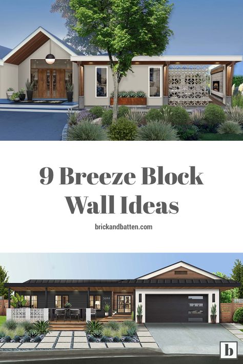 Breeze Blocks Wall, Breeze Block Porch, Block Wall Ideas, Modern Industrial House, Types Of Design Styles, Industrial House Exterior, Remodeled Homes, Breeze Block Wall, Privacy Wall