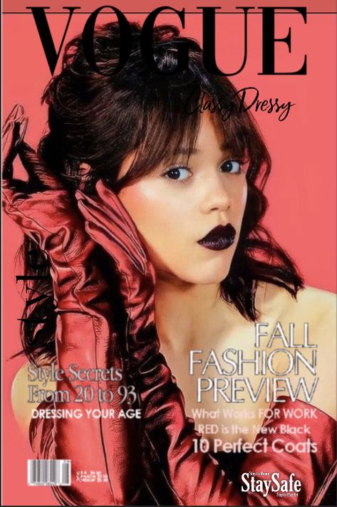 Jenna Ortega Vogue, Jenna Ortega Poster, Red Era, Perfect Coat, Vogue Covers, Jenna Ortega, New Black, Sofia, Autumn Fashion