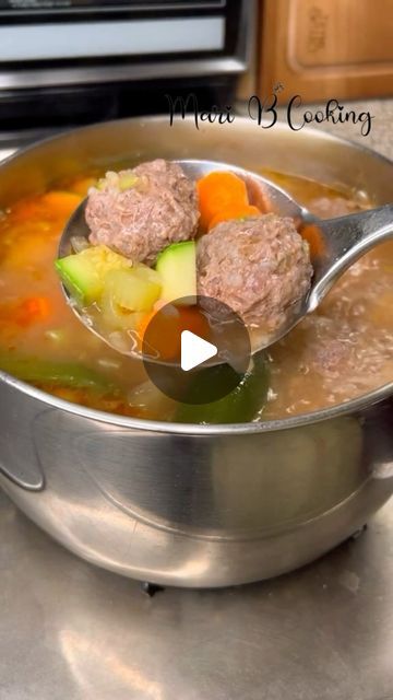 Marisol Benitez on Instagram: "Albondigas (meatball soup) #albondigas #meatballsoup #recipe #easyrecipe #food #mexicanfood #elpasofood #elpasofoodies #elpaso   1 onion 1 tbsp oil 1 can of tomato sauce 1 tbsp chicken bouillon  3 Mexican squash 4 celery stalks  4 carrots 3 potatoes 2 lbs ground beef 1/2 cups of rice 2 eggs 1 tsp garlic powder 1 tsp oregano 2 tsp salt 4 serranos or jalapeños" Beef Albondigas Soup, Chicken Albondigas Soup, Meatball Soup Recipes Mexican, Albondigas Soup Recipe Mexican Easy, Albondigas Soup Recipe Mexican Authentic, Mexican Albondigas Soup Recipe, Albondiga Soup, Mexican Meatball Soup Albondigas, How To Make Albondigas