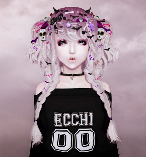 Cute Outfits Pastel, Pastel Goth Hair, Cute Outfits For Going Out, Pastel Goth Makeup, Elf Hair, Sims 4 Traits, Anime Goth, Emo Scene Hair, Sims 4 Anime