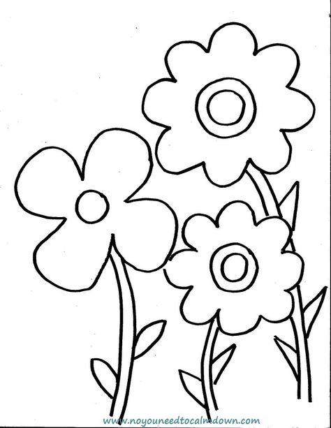 Spring Flowers Coloring Page Flower Coloring Pages For Kids, Spring Coloring Sheets, Flower Coloring Sheets, Coloring Pages Nature, Printable Flower Coloring Pages, Flowers Coloring, Spring Coloring Pages, Printables Free Kids, Easy Coloring