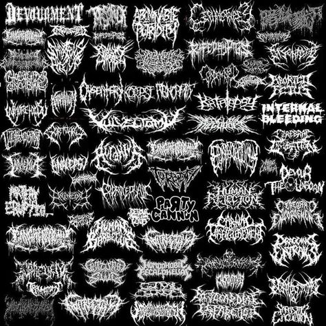 Metal Bands Wallpaper, Demoncore Aesthetic, Bands Wallpaper, Punk Fashion Diy, Metal Band Logos, Metal Font, Crust Punk, Intricate Tattoo, Metal Tattoo