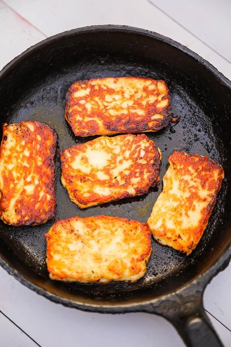 Halloumi (Frying Cheese of the Middle East) - Chef Tariq Food Blog What Is Halloumi, Halloumi Cheese Recipes, Cooking Halloumi, Haloumi Cheese, Melting Cheese, Lunch Sides, Fried Halloumi, Halloumi Cheese, Middle East Recipes