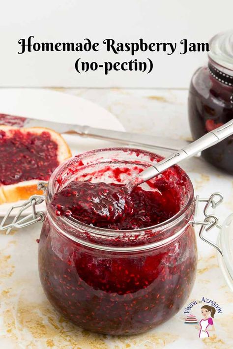 Raspberry Jam No Pectin, Jam Raspberry, Raspberry Freezer Jam, Jam Without Pectin, Mixed Berry Jam, Homemade Raspberry Jam, Raspberry Jam Recipe, Raspberry Crumble, Jam Recipes Homemade