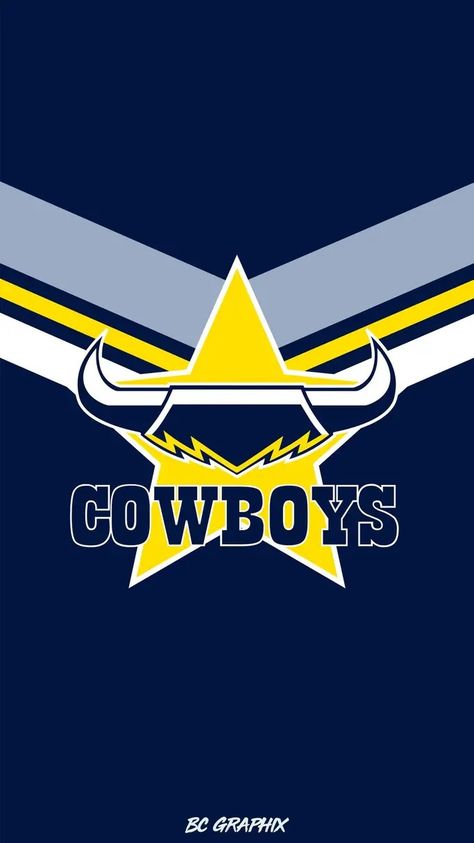 North Queensland Cowboys, Cowboys Drawing, Football Australia, Drawing Football, Case Wallpaper, Cowboys Logo, Brisbane Broncos, Australian Football, Sublimation Ideas