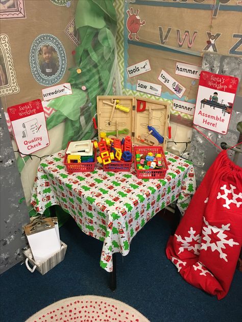 Toy Workshop Role Play, Elves Workshop Role Play, Eyfs Christmas Role Play Area, Elf Workshop Dramatic Play, Santas Grotto Role Play, Santas Workshop Role Play Area, Elf Workshop Role Play, Santas Grotto Eyfs, Santa’s Workshop Dramatic Play