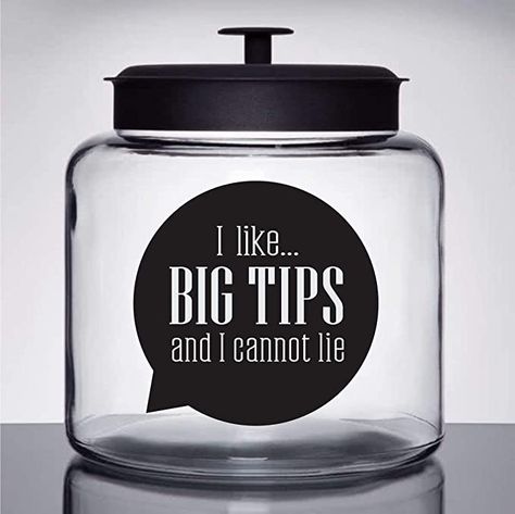 Bartending Tip Jar Ideas, Tip Bucket Ideas For Work, Cute Tip Jar Ideas, Tip Jars Ideas, Cute Tip Jar Ideas For Work, Tip Jar Sayings, Bartender Tip Jar, Tips Jar Ideas Funny, Tip Jar Ideas