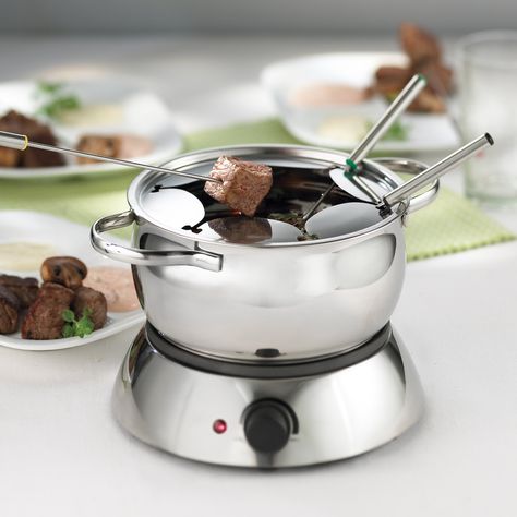 Amazon.com: Trudeau Alto 3 In 1 Electric Fondue Set, 11-Piece Set: Fondue Pot: Kitchen & Dining Swiss Fondue, Fondue Forks, Fondue Recipes, Fondue Pot, Fondue Set, Decadent Chocolate, Melted Cheese, Kitchen Aid Mixer, Cheese Fondue