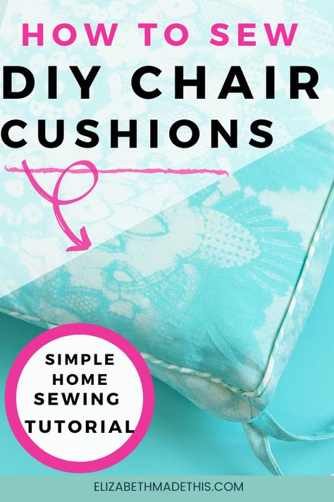 Diy Chair Cushions, Making Cushions, Home Decor Sewing, Diy Upholstery, Cushion Tutorial, Cake Diy, Sewing Cushions, Valentines Pillows, Fabric Spray