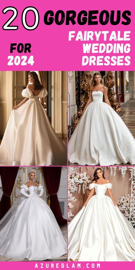 Make your fairy tale wedding dreams a reality with our exquisite collection of fairytale wedding dresses for 2024, featuring timeless elegance and enchanting designs. Whether you envision a classic ballgown or a modern silhouette, our curated selection offers options that will make you feel like royalty on your special day. Say "yes" to the dress of your dreams with our stunning fairytale wedding dresses. Fairytale Wedding Dress Princesses, Fairytale Wedding Dresses, Fairytale Wedding Gown, Fairytale Wedding Dress, Wedding Dress Aesthetic, Ethereal Wedding Dress, Storybook Wedding, Classic Romance, Fairy Tale Wedding Dress