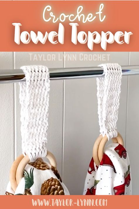 Easy Towel Topper W/ Removable Towel - Crochet Kitchen Towel Holders Free Pattern, Towel Holders Crochet Free Pattern, Crochet Towel Holder Free Pattern Simple, Crochet Towel Topper Free Pattern, Crochet Towel Tops, Crochet Towels, Towel Toppers, Crochet Towel Holders, Crochet Hat Tutorial