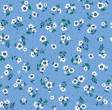 Small Flower Pattern Design, White Flowers Blue Background, Small Flower Pattern, Vintage Wallpaper Patterns, Rose Embroidery Designs, Patterns Art, Background Cute, Background Flower, Seamless Floral Pattern