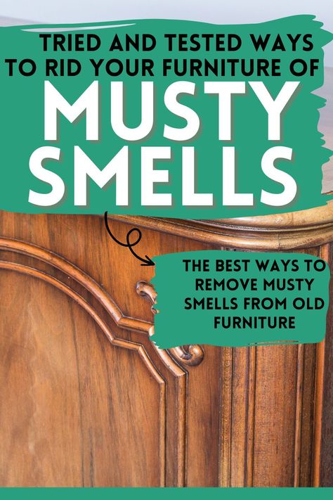 Musty Smell In House, Old Wood Furniture, Mold Smell, Cleaning Wood Furniture, Leather Couches, Mildew Smell, Wooden Dresser, Cleaning Wood, Old Dressers