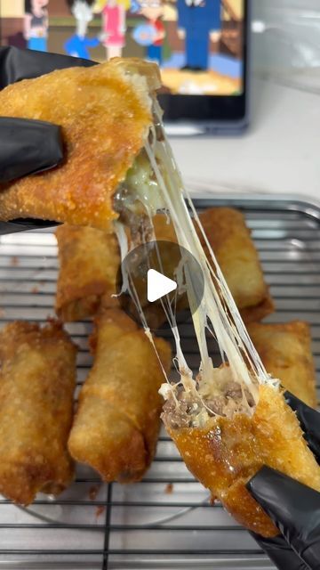 Jay 👩🏾‍🍳 on Instagram: "cheesesteak eggrolls 🤤  i’ll also post a vid using ribeye steak 🥰   seasoning: zatarians creole tony’s creole  garlic powder onion powder  #cooking #foodie #foodcontentcreator #steak #eggrolls #fyp #fypシ" Chicken Cheesesteak Eggrolls, Philly Steak Egg Rolls Recipe, Vegan Philly Cheesesteak Eggrolls, Ribeye Steak Seasoning, Steak And Cheese Egg Rolls, Philly Cheesesteak Eggrolls, Philly Cheese Steak Egg Rolls, Steak Egg Rolls, Cheesesteak Eggrolls