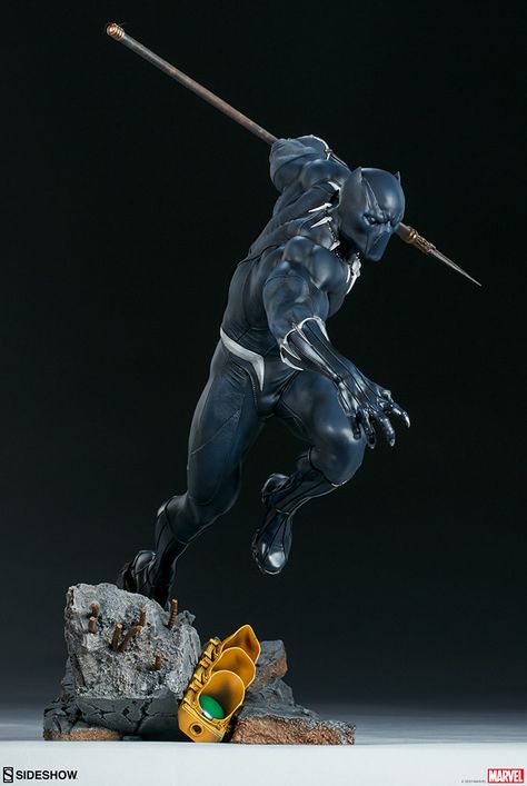 The Black Panther Statue is King of the Avengers Assemble Collection | Sideshow Collectibles Marvel Sculpture, Black Panther Avengers, Captain America Statue, Black Panther Statue, Black Panther Images, Panther Statue, Black Panther 1, Marvel Statues, Marvel Avengers Assemble