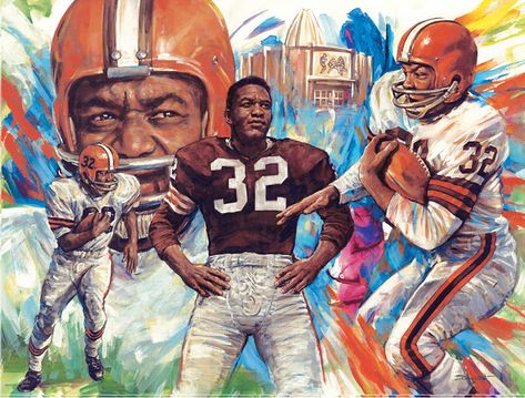 Pro Football Journal Presents: NFL Art Brown Tattoo, Nfl Art, Cleveland Browns Football, Nfl Vintage, Jim Brown, Browns Football, Football Legends, Browns Fans, Football Hall Of Fame