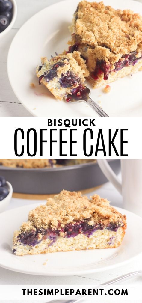 Bisquick Blueberry Coffee Cake, Bisquick Coffee Cake, Bisquick Coffee Cake Recipe, Bisquick Muffins, Moist Coffee Cake, Blueberry Coffee Cake Recipe, Desserts With Few Ingredients, Coffee Cake Recipes Easy, Coffee Cake Muffins