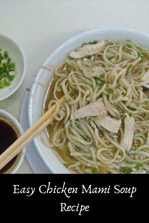 Egg Noodles And Chicken, Recipe With Egg Noodles, Chicken Mami, Noodles And Chicken, Egg Noodle Recipes, Chicken Meat, Spring Onions, Fresh Chicken, Hot Chicken