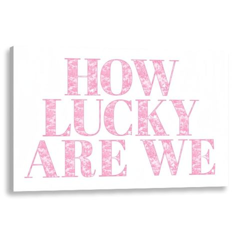 PRICES MAY VARY. 1.Transformative Inspirational Wall Art for a Chic Space Elevate your living area with our "How Lucky Are We" wall art, available in various sizes: 8x12in, 12x18in, 16x24in, 20x30in, and 24x36in. This black and white poster seamlessly fits into any trendy home decor, from grandmillennial to vintage styles. This unique wall decor is perfect for apartment decor, making it the centerpiece of your living room, bedroom, or office. 2. Premium Quality and Lasting Durability Our grandmi White Letters On White Canvas, Pink Floral Aesthetic, Pink Wall Art Prints, Aesthetic Positive, Wall Decor Retro, Song Lyrics Art, Floral Aesthetic, Wall Art Trendy, Apartment Bedroom