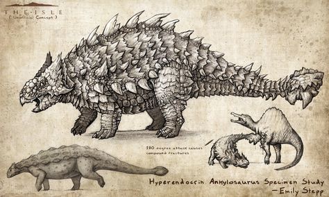 Hyperendocrin Ankylosaurus by EmilyStepp Dinosaur Sketch, Dinosaur Drawing, Ark Survival Evolved, Creature Drawings, Jurassic Park World, Dinosaur Art, Prehistoric Creatures, Fantasy Monster, Prehistoric Animals