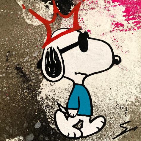 Cette oeuvre d'art contemporain unique et originale "snoopy is the street king" a été réalisée par l'artiste contemporain mestres sergi. L'artiste a utilisé les techniques graffiti, acrylique pour créer cette peinture petit format sur carton de style pop-art sur le thème icones pop. Famous Graffiti Art, Graffiti Inspo Art, Y2k Graffiti Art Style, Grafitti Art Style, Graffiti Ideas Art, Street Style Painting, Street Art Ideas, Street Art Drawings, Cool Graffiti Art