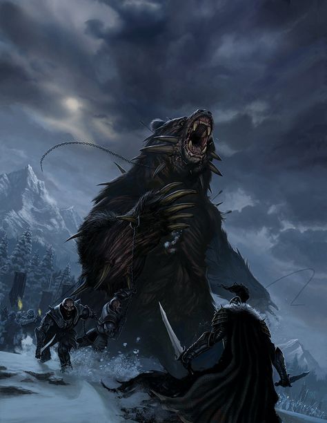 Bereskarn Dire Bear, Dragon Age Rpg, Art Landscapes, Space Wolves, Fantasy Images, Fantasy Monster, Bear Art, High Fantasy, Creature Concept