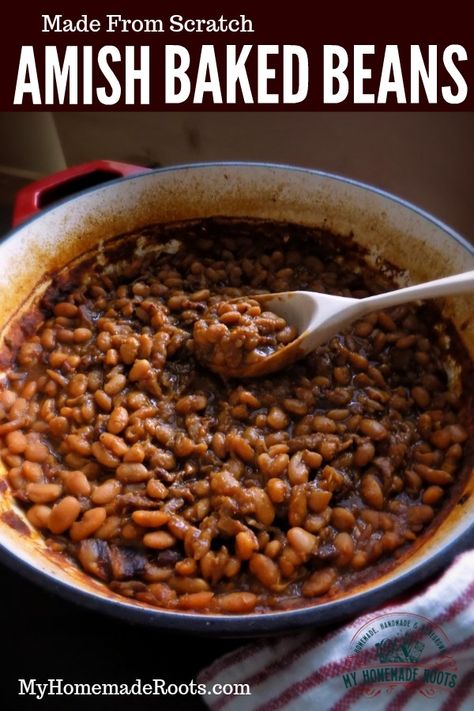 Homemade Baked Beans Recipe, Baked Beans From Scratch, How To Make Beans, Baked Beans With Bacon, Homemade Baked Beans, Boston Baked Beans, Cooking Dried Beans, Baked Bean Recipes, How To Cook Beans