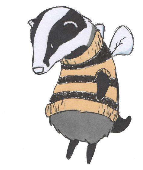 Honey Badger Tattoo, Honey Tattoo, Badger Tattoo, Badger Illustration, Honey Badgers, Hufflepuff Aesthetic, Honey Badger, Cartoon Logo, Arte Animal