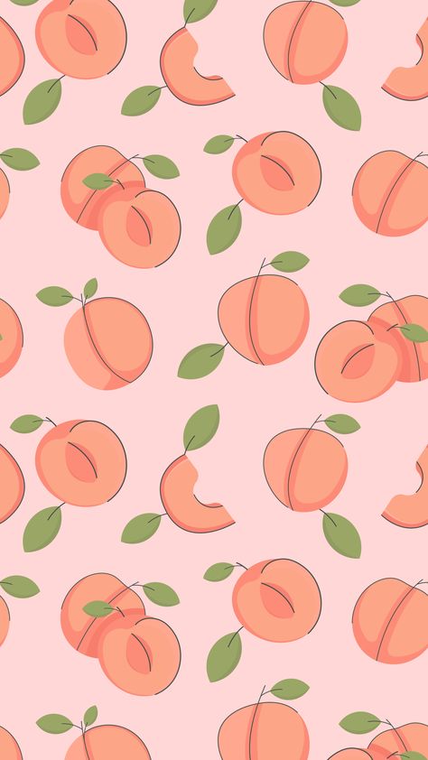 #peach #pink #wallpaper #fruit #seamless #pattern #cute #simple #flat #background #summer #yummy Aesthetic Seamless Pattern, Pink Fruit Wallpaper, Cute Peach Wallpaper, Fruit Background Aesthetic, Peach Phone Wallpaper, Peaches Background, Peach Wallpaper Aesthetic, Peach Pink Wallpaper, Peach Boba