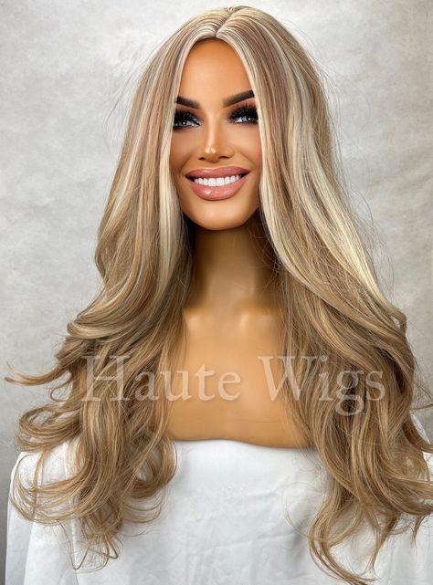 Blonde Ash Highlights, Full Head Blonde Highlights, White Balayage, Harley Davidson Jackets Women, Ash Highlights, Highlights White, Balayage Blond, Blond Balayage, Wig Straight