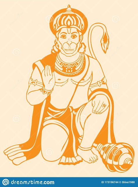 Hanuman Design, Hanuman Drawing, Anjaneya Swamy, Hanuman Temple, Ram Image, Sitting Pose, Boho Art Drawings, Shri Hanuman, Hanuman Images