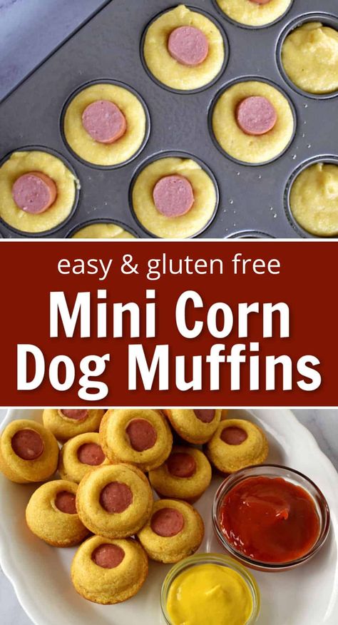 Gluten Free Appetizers Easy, Gluten Free Party Snacks, Appetizers Game Day, Gluten Free Corn Dogs, Mini Corn Dog Muffins, Gluten Free Finger Foods, Gluten Free Hot Dogs, Winter Snacks, Dog Muffins